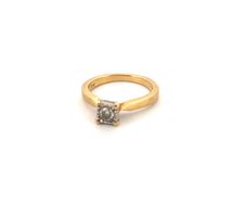18kt Yellow Gold Solitaire Diamond Ring