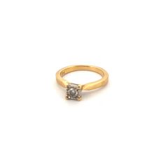 18kt Yellow Gold Solitaire Diamond Ring