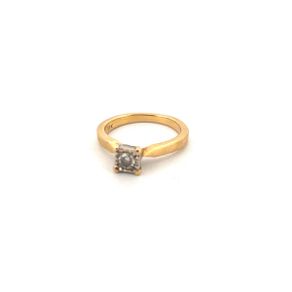 18kt Yellow Gold Solitaire Diamond Ring
