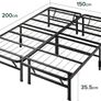 King Size Bed frame - 5ft (150 x 200 cm) - 14'' Height - Folding Bed with Storage Space Underneath - Great for Guest - Zero Assembly - Black Image 2