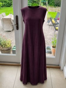Burgundy Linen Dress