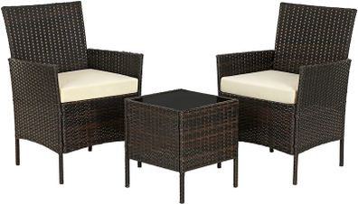 _Polyrattan Garden Furniture, Set with 3 Pieces