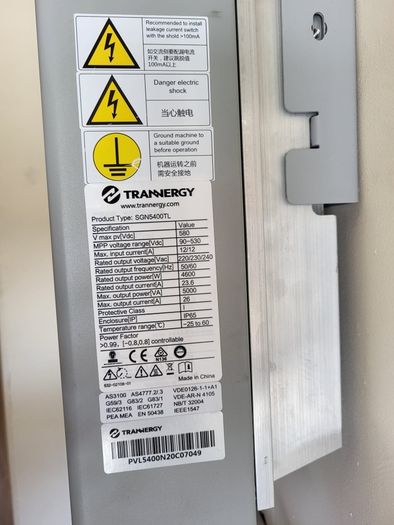 tranergy solar inverter.