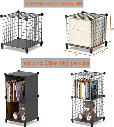 6 Cube Wire Storage Shelves, Multifunctional DIY Wire Fence Wardrobe Closet Cabinet Bookcase Bookshelf Perfect for Office/Livingroom/kitchen/Bathroom (FREE SHIPPING)