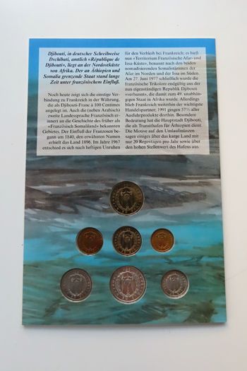 Djibouti vintage original coins set 1977 - 1991 BUNC