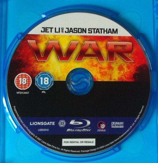 War (2007) Statham & Li [Blu-ray Movie]