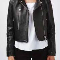 Topshop Boutique Biker Leather Jacket Size UK 6