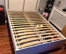 White IKEA SongeSand bed frame