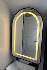 Bathroom Arched Mirror Medicine Cabinet with LED Light