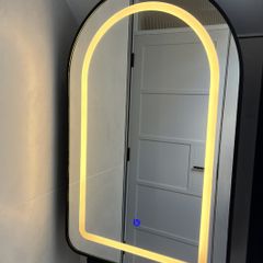 Bathroom Arched Mirror Medicine Cabinet with LED Light