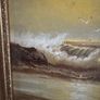 Vintage Framed Oil Painting - Coastal Seascape & Waves (31.5 x 26.5 cm) Image 3