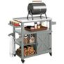 Garden serving cart rolling barbecue cart with stainless steel top 107x49.5x92.5cm Gray Image 3