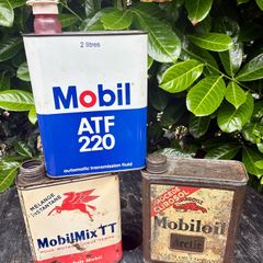 Vintage Mobil and Mobiloil Tins
