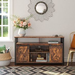 New TV Display Unit With Sliding Barn Doors - FREE P&P