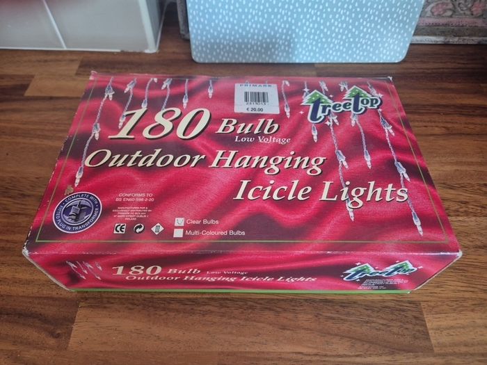 Christmas clear icicle lights 180 bulbs