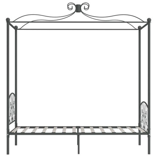 Canopy Bed Frame Grey Metal 90x200 cm
