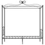 Canopy Bed Frame Grey Metal 90x200 cm Image 4