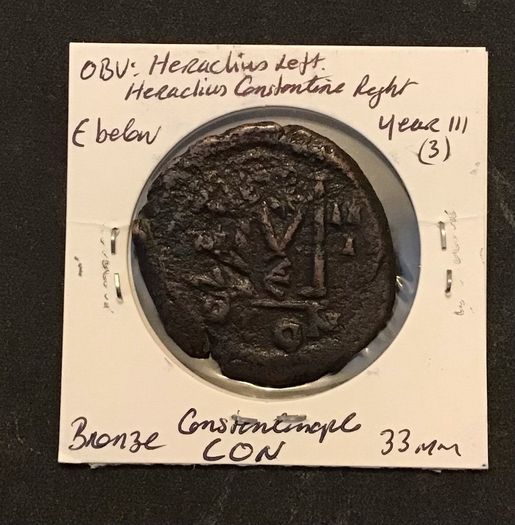 Byzantine Empire Emperor Heraclius 610 AD Follis
