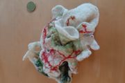 Felted wool flower corsage BN