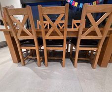 Oak Dining Table and 8 Chairs