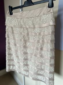 Fran and Jane Cream Lace Skirt Size 10