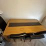 Solid Wood Dining Table With Glass Top And 4 Brown Chairs, 180cm x 85cm Image 3