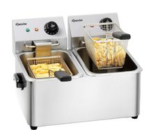 Premium Brand Bartscher Double Pan Commercial Countertop Twin Electric Fryer - Can Deliver