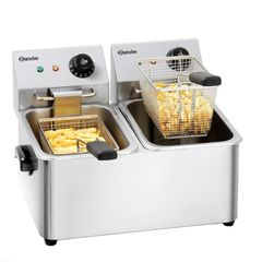 Premium Brand Bartscher Double Pan Commercial Countertop Twin Electric Fryer - Can Deliver