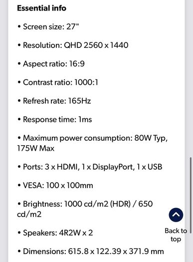 ElectriQ 27" QHD 1440p 165Hz HDR1000 Curved Monitor White