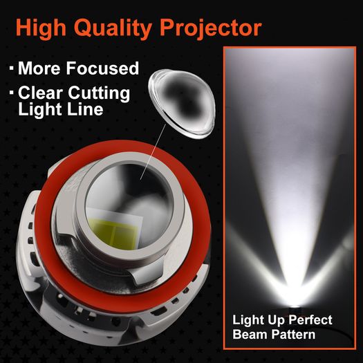 H8 H7 H11 9005 HB3 9006 HB4 Car LED Canbus Powerful Fog Light Bulbs 3000K 6000K 8000K 100W 12V Lens Fog Lamp Bulb White Ice Blue Yellow