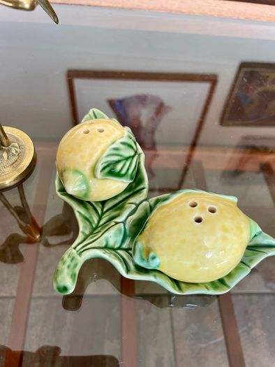 Vintage Collectable Portuguese Lemon Condiment  Shakers Bordallo Pinheiro