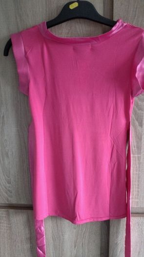new pink satin look top