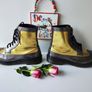 Dr Martens Harrie brogue 1460 gold silver 8 eye boots UK6.5 EU40 US8.5 Image 6