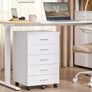 Rolling Cabinet Mobile Filing Cabinet Drawer Cabinet Printer Stand with 5 Drawers with Screwless Slide Rails for Office Home Office Cloud White Image 2