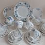 Beautiful Vintage Mix and Match Bone China 21 Piece Teaset in Shades of Pale Blue Florals Image 2