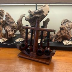 1920s Tallent London HMS Victory Oak Pipe Holder & Pipes
