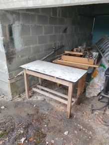 Old Enamel top table