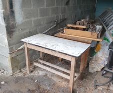 Old Enamel top table