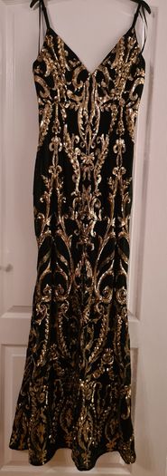 Black / Gold Ornate Sequin Strap Dress BRAND NEW!!!