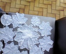 Mixed linen and lace ,organza.