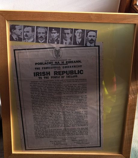 Irish proclamation framed