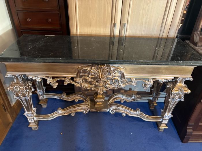 Marble Topped Gilt Console Table