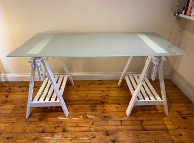 Ikea trestle desk / table
