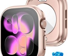 [2 in 1] Waterproof Case for Apple Watch Series 11/10 42mm Screen Protector,360 Protective PC Cover Tempered Glass,Front & Back Bumper for iPhone Watch 42mm