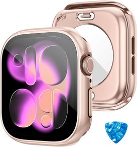 [2 in 1] Waterproof Case for Apple Watch Series 11/10 42mm Screen Protector,360 Protective PC Cover Tempered Glass,Front & Back Bumper for iPhone Watch 42mm