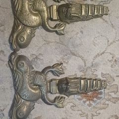 Of New South Wales Maritime interest: A pair of cast brass commemorative andirons Probably late 19th/early 20th century