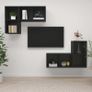 Wall-mounted TV Cabinets 4 pcs Black Chipboard Image 5