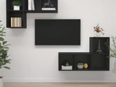Wall-mounted TV Cabinets 4 pcs Black Chipboard