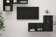 Wall-mounted TV Cabinets 4 pcs Black Chipboard