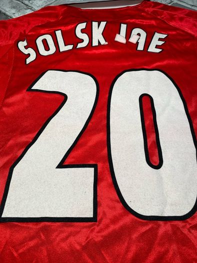 Vintage Umbro Manchester United 1999 Champions League The Final Nou Camp Home Jersey No.20 Solsjkaer Mens Size Small